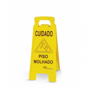 Placa de Sinalização Piso Molhado